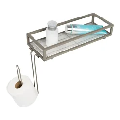 Toilet Paper Holder with Over-the-Toilet Storage Tray, Satin Nickel (BTH-08461)<Honey-Can-Do