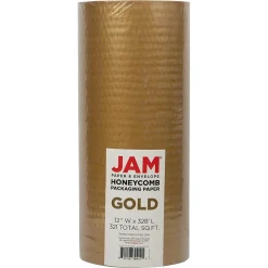 Outlet JAM Paper Honeycomb Packing Paper Roll, Gold, 12" x 328' (PP10001YE)