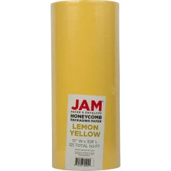 Discount JAM Paper Honeycomb Packing Paper Roll, Lemon Yellow, 12" x 328' (PP10001YE)