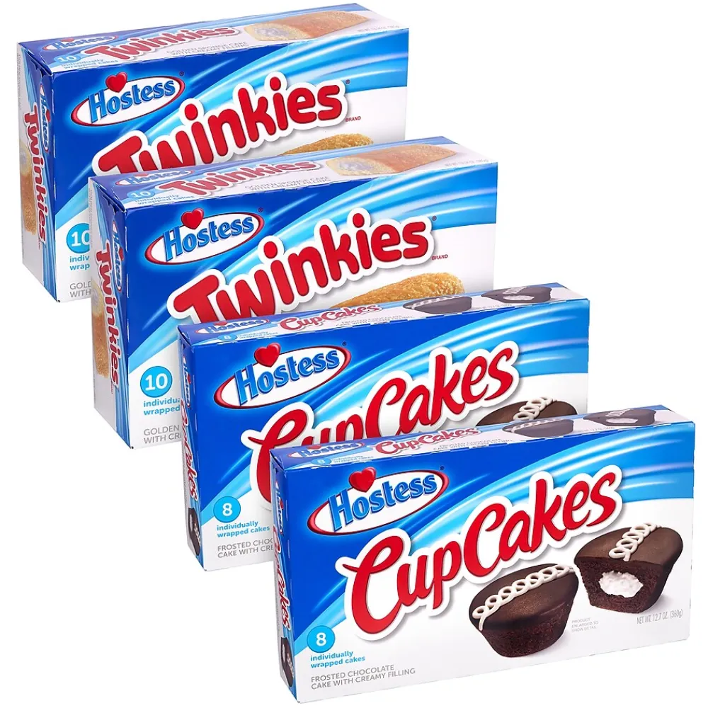 Hostess Twinkie & Cupcake Variety Pack, 4/Pack (600-04134)