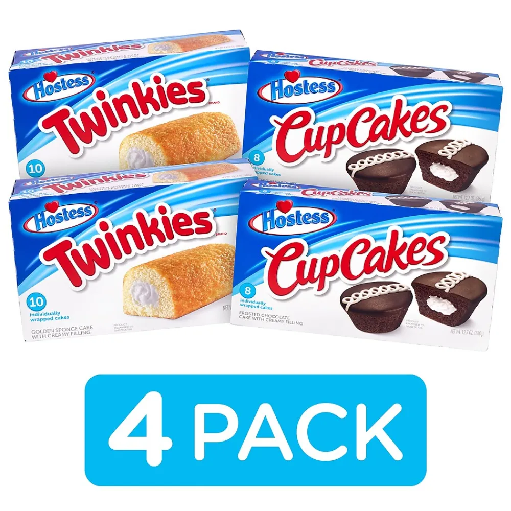 Hostess Twinkie & Cupcake Variety Pack, 4/Pack (600-04134)