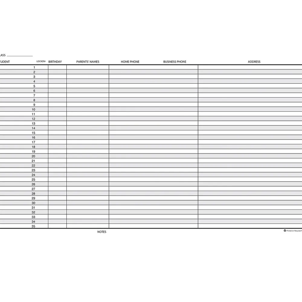 Grade Books*House of Doolittle Class Record Book, 8.5" x 11", Pack of 2 (HOD51407-2)