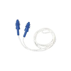 Howard Leight ® AirSoft® White Nylon Cord Reusable Earplugs, Blue, 27 dB, 50/BX