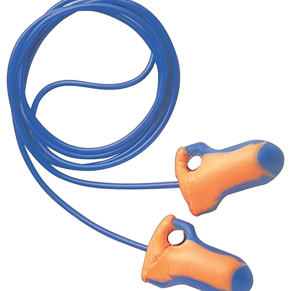 Howard Leight ® Laser Trak® Corded Detectable Earplugs, Orange/Blue, 32 dB, 100/BX