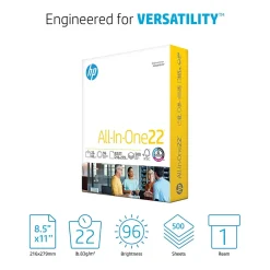 Large Quantity Paper*HP All-In-One22 8.5" x 11" Multipurpose Paper, 22 lbs., 96 Brightness, 500 Sheets/Ream (202810)
