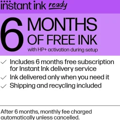 HP DeskJet 2734e Wireless Color Inkjet Printer, All-In-One, Print, Scan, Copy, 6 Months FREE Ink with + (26K72A#B1H)