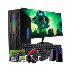 Sale HP EliteDesk 800 G2 Refurbished Gaming Desktop Computer, 24" Monitor, Intel Core i5-6500, 16GB Memory, 500GB SSD, 1TB HDD