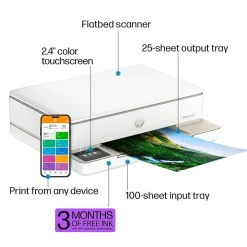 HP Envy 6155e Wireless All-in-One Color Inkjet Printer, Scanner, Copier, Best for Home, 3 months FREE ink with + (714L5A)