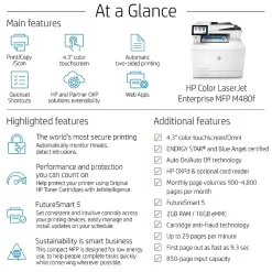 HP LaserJet Enterprise MFP M480f All-in-One Color Laser Printer 3QA55A#BGJ