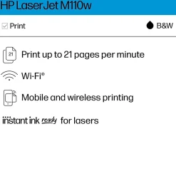 HP LaserJet M110w Wireless Black & White Printer, Best for Home Office (7MD66F)