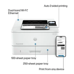 HP LaserJet Pro 4001dw Wireless Black & White Laser Printer, Single-Function, Print, Best for Office (2Z601F)