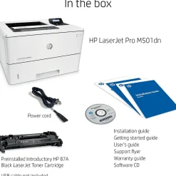 HP LaserJet Pro M501dn Black & White Laser Printer, Single-Function, Print (J8H61A#BGJ)