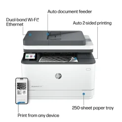 HP LaserJet Pro MFP LJP 3101fdw Wireless Black & White Laser Printer, All-In-One, Print, Scan, Copy, Fax (3G628F)