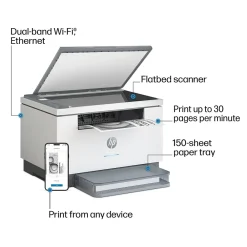 HP LaserJet Pro MFP M234dw Wireless Black & White Laser Printer, All-In-One, Print, Scan, Copy, Best for Home Office (6GW99F)