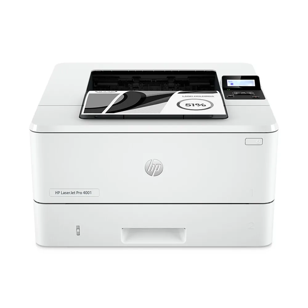 HP LaserJet Pro 4001n Wired Black & White Laser Printer, Single Function Print, Best for Office (2Z599F)