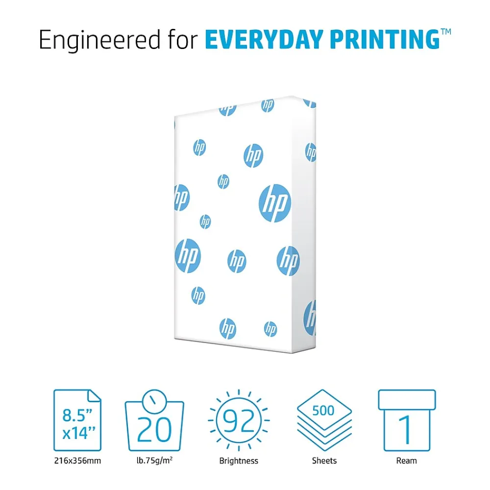 Multipurpose Paper*HP Office20 8.5" x 14" Multipurpose Paper, 20 lbs., 92 Brightness, 500 Sheets/Ream (C8514)