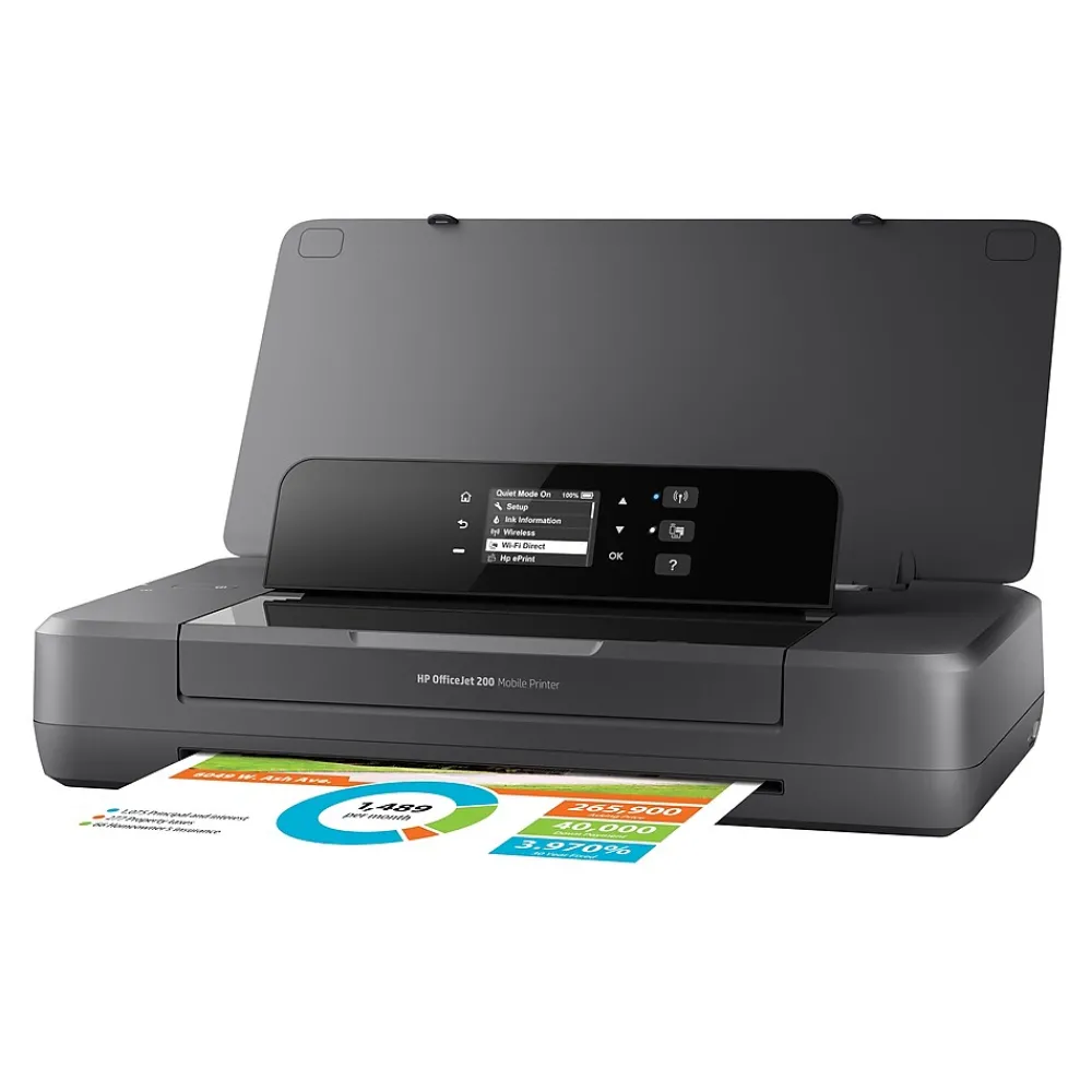 HP OfficeJet 200 Portable Wireless Color Inkjet Printer, Single-Function, Print (CZ993A#B1H)