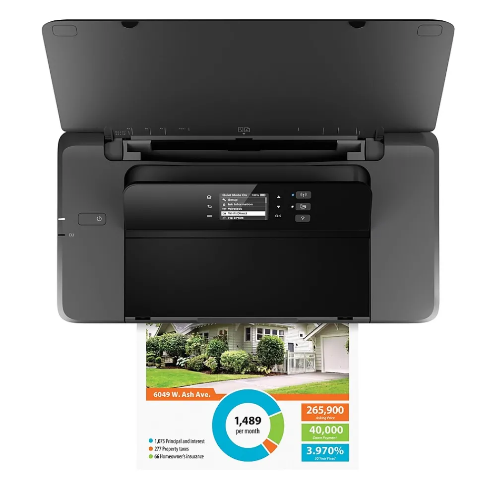 HP OfficeJet 200 Portable Wireless Color Inkjet Printer, Single-Function, Print (CZ993A#B1H)