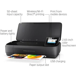 HP OfficeJet 250 Wireless Color Inkjet Printer, All-In-One, Print, Scan, Copy (CZ992A#B1H)