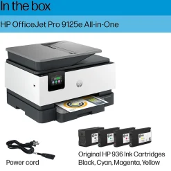 HP OfficeJet Pro 9125e Wireless Color Inkjet Printer, All-In-One, Print, Scan, Copy, Fax (403X0A#B1H)