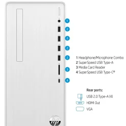 Outlet HP Pavilion Desktop Computer, Intel Core i5-12400, 12GB RAM, 256GB SSD, Mouse & Keyboard Included, Windows 11 Home