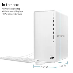 Outlet HP Pavilion Desktop Computer, Intel Core i5-12400, 12GB RAM, 256GB SSD, Mouse & Keyboard Included, Windows 11 Home