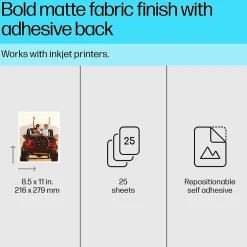 Photo Paper*HP Picture Stickers, 8.5" x 11", 25 Sheets/Pack (8L1U9A)