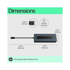 HP 7-Port USB-C Hub, Black (50H98AA)