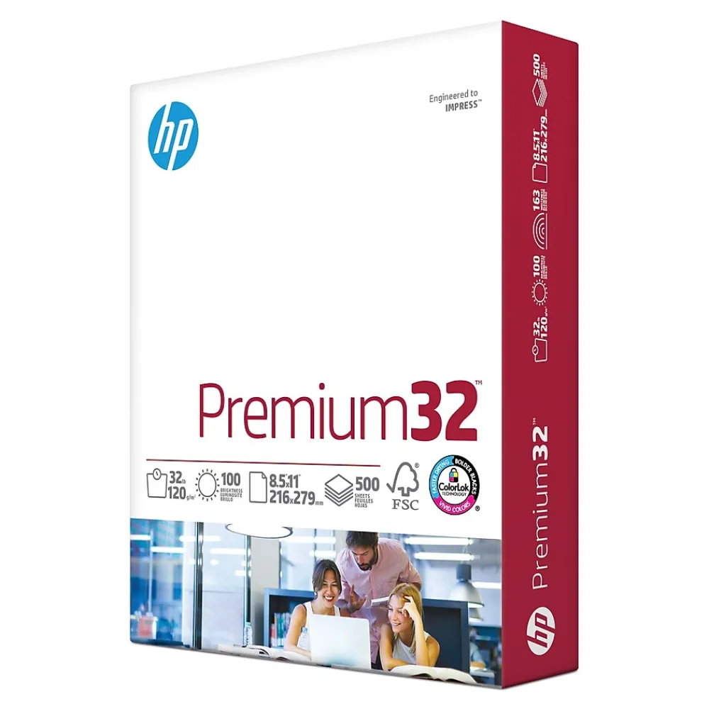 Multipurpose Paper*HP Premium32 8.5" x 11" Multipurpose Paper, 32 lbs., 100 Brightness, 500 Sheets/Ream (113100)
