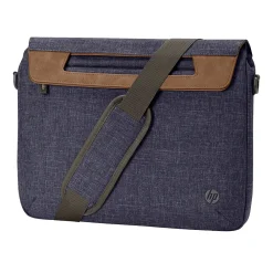 Renew Laptop Slim Briefcase, Heather Blue/Brown Fabric/Faux Leather (1A215AA#ABL)<HP Discount