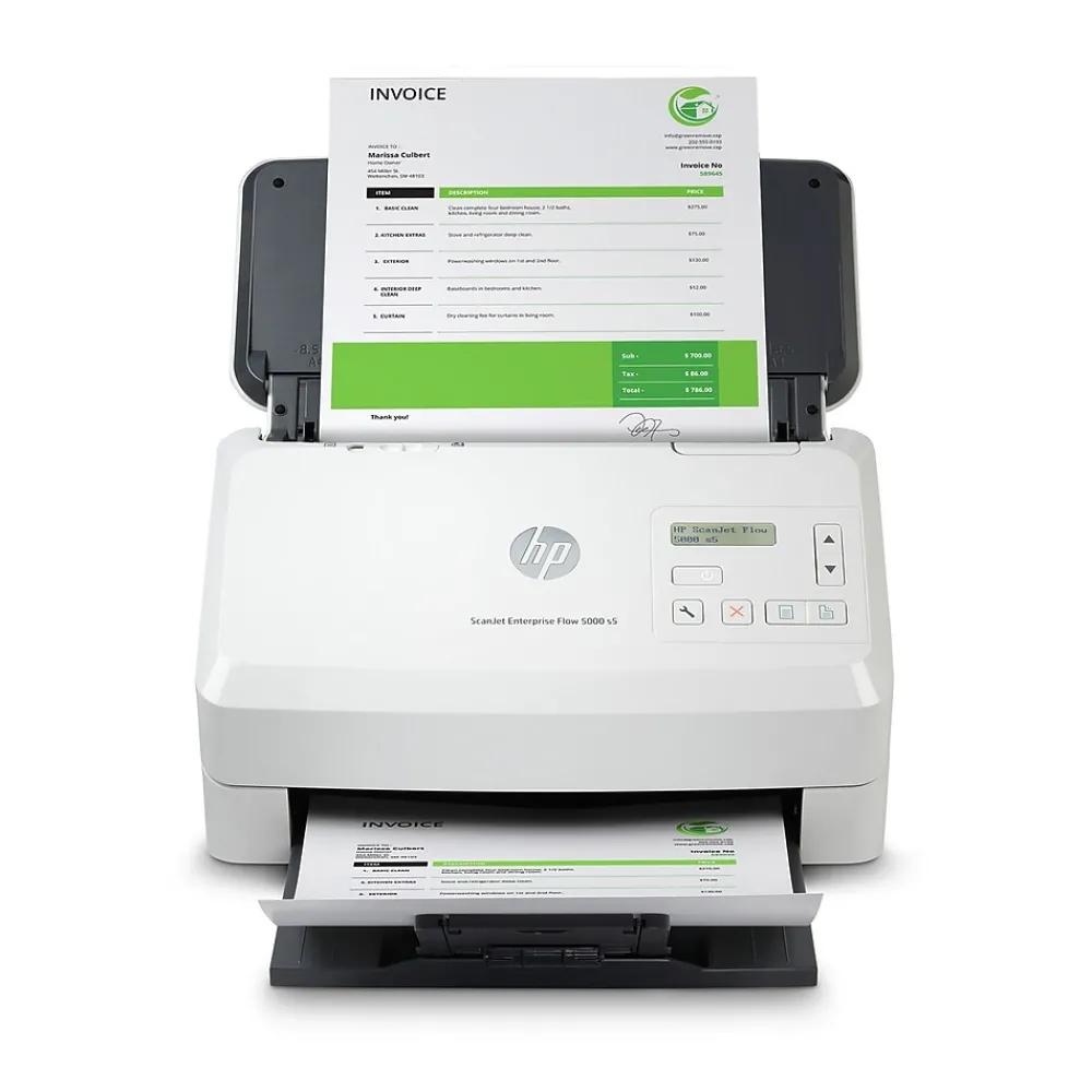 HP ScanJet Enterprise Flow 5000 s5 Duplex Desktop Document Scanner, White (6FW09A#BGJ)