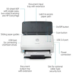 HP Scanjet Pro 3000 s4 Duplex Desktop Document Scanner, White (6FW07A#BGJ)