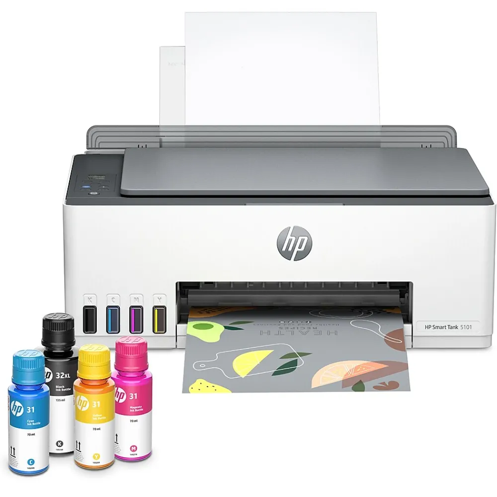 HP Smart Tank 5101 Wireless All-in-One Color Ink Tank Printer Scanner Copier, 2 years ink included (1F3Y0A)