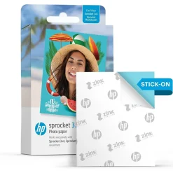 Photo Paper*HP Sprocket 3.5 x 4.25" Zink Sticky-Backed Photo Paper, 20 Sheets/Pack (IZ3X420)