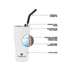 Capri Stainless Steel Vacuum Insulated Tumbler, 20 oz., Black (218688)<HYDRAFLOW Discount