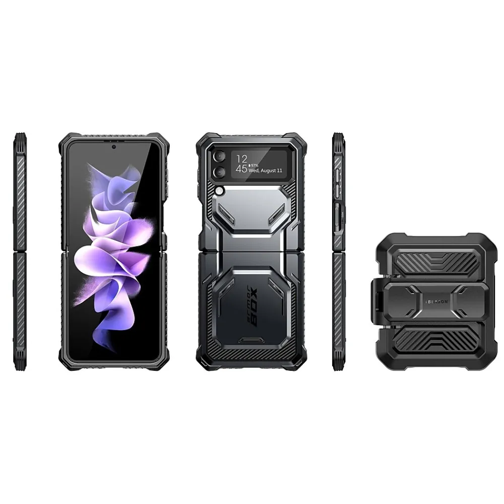 i-Blason Armorbox Black Rugged Case for Samsung Galaxy Z Flip4 (Galaxy2022-ZFlip4-5G-Armorbox-Black)