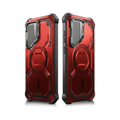 i-Blason ArmorBox MagSafe Rugged Case for Samsung Galaxy S24, Shock Absorbing, Metallic Red (GS24ABSPRD)