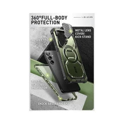 i-Blason ArmorBox MagSafe Rugged Case for Samsung Galaxy S24, Shock Absorbing, Dark Green (GS24ABSPGN)