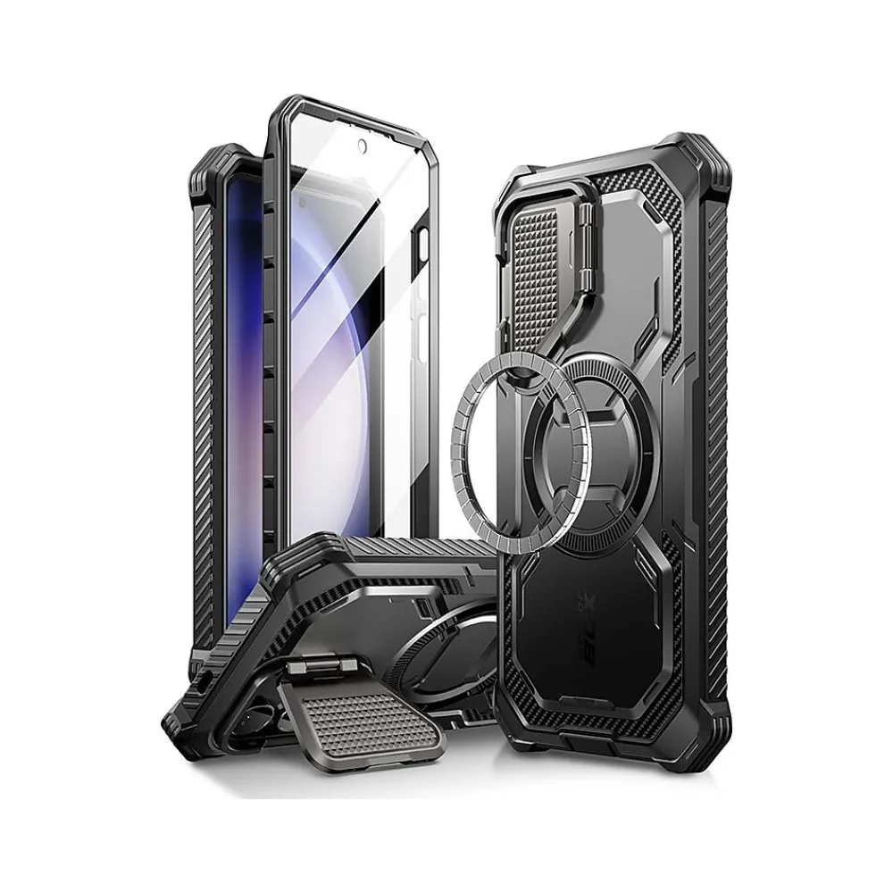 i-Blason ArmorBox MagSafe Rugged Case for Samsung Galaxy S24+, Shock Absorbing, Black (GS24PLUSABSPBK)