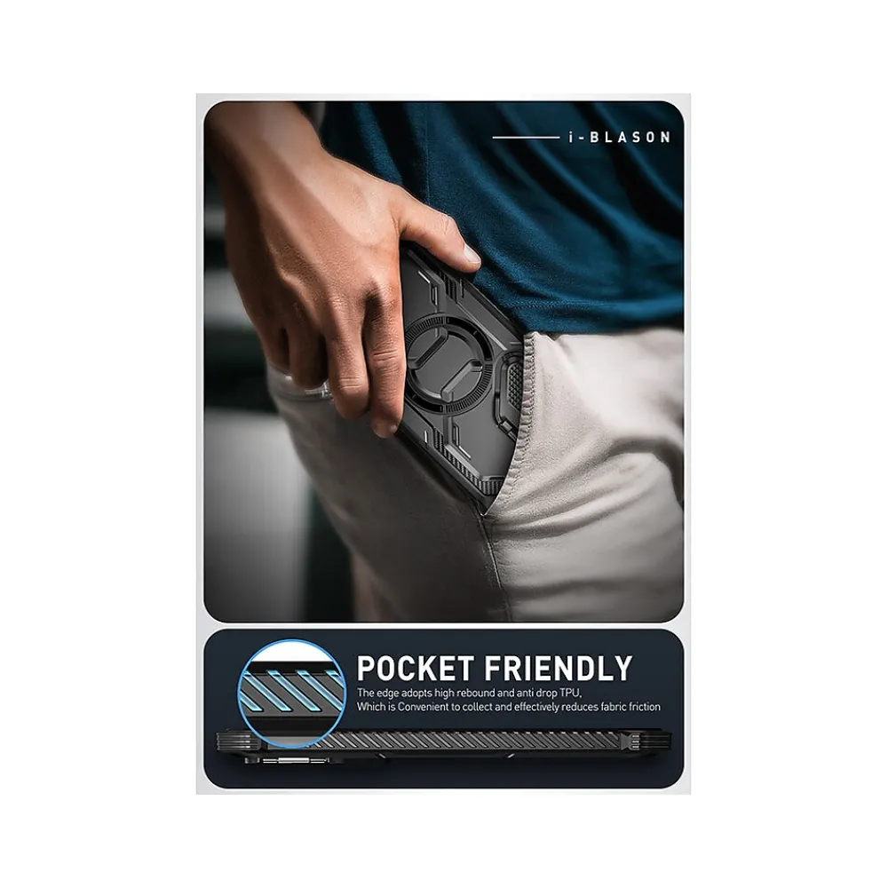 i-Blason ArmorBox MagSafe Rugged Case for Samsung Galaxy S24+, Shock Absorbing, Black (GS24PLUSABSPBK)