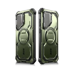 i-Blason ArmorBox MagSafe Rugged Case for Samsung Galaxy S24+, Shock Absorbing, Dark Green (GS24PLUSABSPGN)