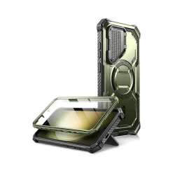 i-Blason ArmorBox MagSafe Rugged Case for Samsung Galaxy S24+, Shock Absorbing, Dark Green (GS24PLUSABSPGN)