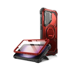i-Blason ArmorBox MagSafe Rugged Case for Samsung Galaxy S24 Ultra, Metallic Red (GS24UABSRD)