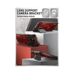 i-Blason ArmorBox MagSafe Rugged Case for Samsung Galaxy S24 Ultra, Metallic Red (GS24UABSRD)