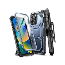 i-Blason Armorbox Metallic Blue Rugged Case for iPhone 14 Pro Max (iPhone2022Pro-6.7-Armorbox-SP-Tilt)