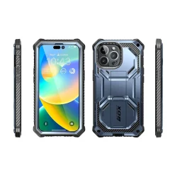 i-Blason Armorbox Metallic Blue Rugged Case for iPhone 14 Pro Max (iPhone2022Pro-6.7-Armorbox-SP-Tilt)