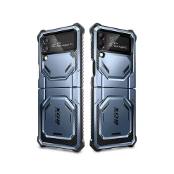 i-Blason Armorbox Metallic Blue Rugged Case for Samsung Galaxy Z Flip4 (Galaxy2022-ZFlip4-5G-Armorbox-Tilt)