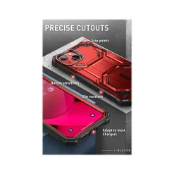 i-Blason ArmorBox Metallic Red Rugged Case for iPhone 14 (iPhone2021/22-6.1-Armorbox-SP-Ruddy)