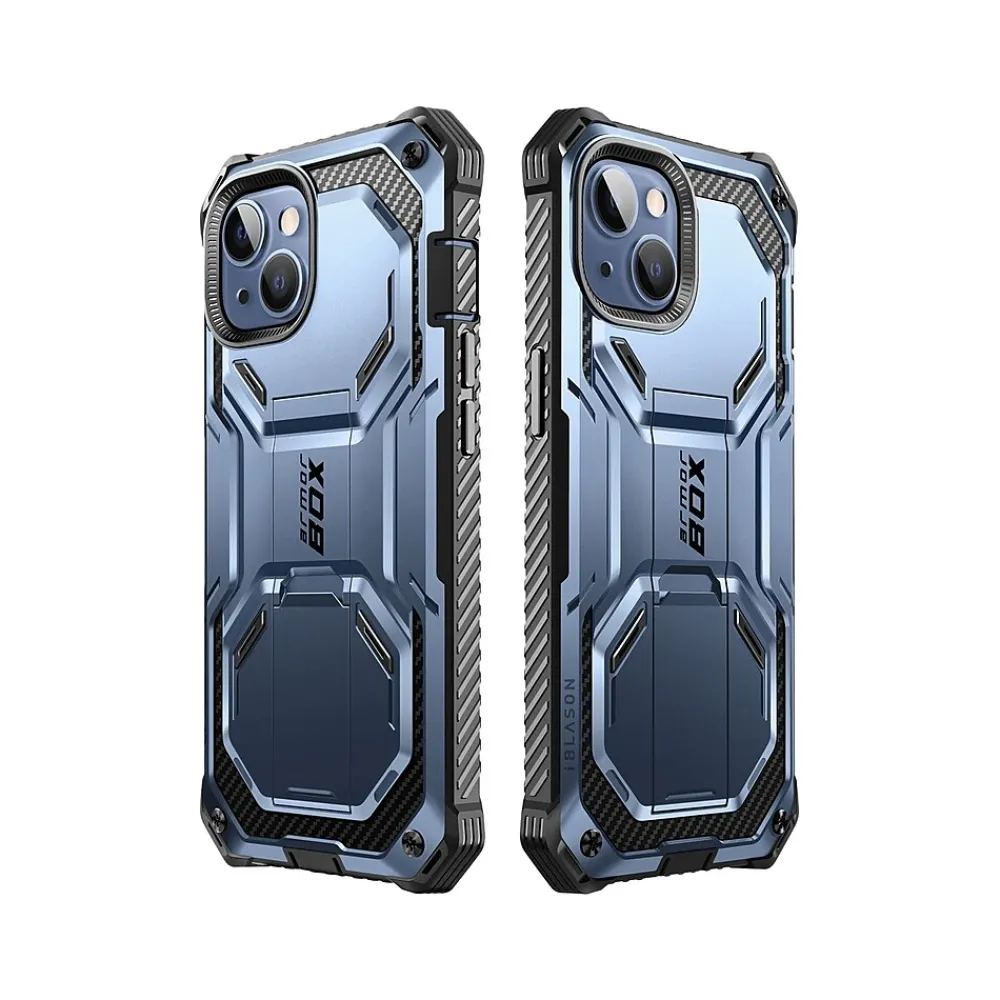 i-Blason Armorbox Metallic Blue Rugged Case for iPhone 14 (iPhone2021/22-6.1-Armorbox-SP-Tilt)