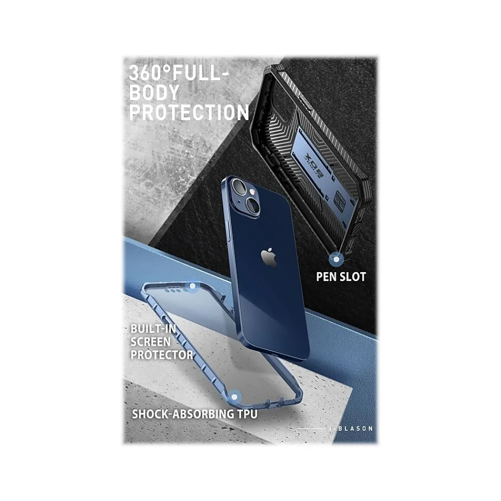 i-Blason Armorbox Metallic Blue Rugged Case for iPhone 14 (iPhone2021/22-6.1-Armorbox-SP-Tilt)